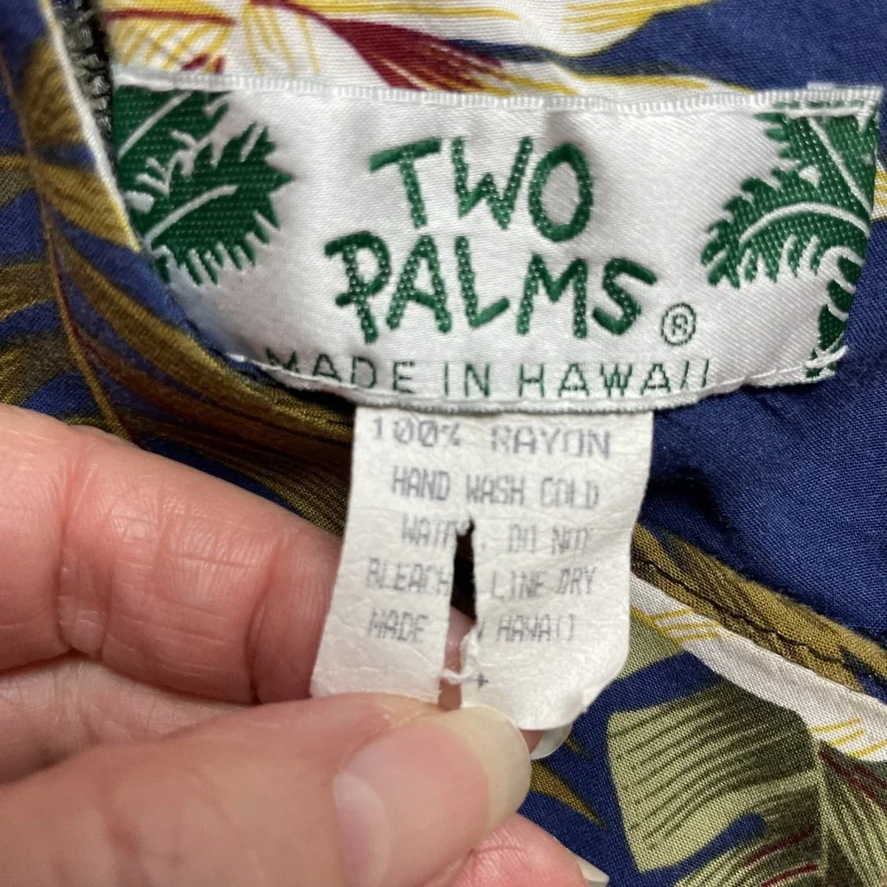 Two Palms Girls Hawaiian Dress Sz 4 Blue Tropical Floral Tie Back Flutter Sleeve